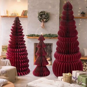 Factory Price Modern Eco-Friendly Honeycomb Paper Christmas <b>Tree</b> <b>Ornaments</b> Festival Home Decoration Window Display - Product Image 6