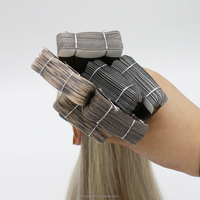 Extensions de cheveux à bandes adhésives invisibles en cheveux humains vierges à 100%, double trame, Remy, européennes, livraison gratuite