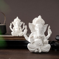 Figurine artistique sculptée en résine époxy, tête d'éléphant, style Artisanat populaire d'Asie du Sud-Est, thème Fortune, Zen Thaï, Dieu Éléphant Indien, transfrontalier