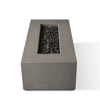 Ensemble de jardin, table de foyer au propane rectangulaire en béton d'extérieur, 60 po x 30 po