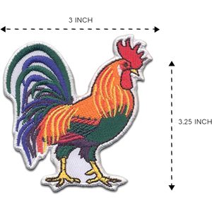 แผ่นปักลายไก่สีสันสดใส DigitEMB ขนาด 3x3.25 นิ้ว แบบรีดติด สำหรับเสื้อแจ็คเก็ต กระเป๋า หมวก และเครื่องแต่งกาย - Product Image 1