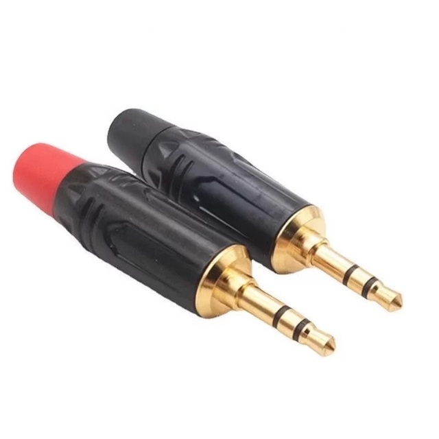 3.5mm Audio Jack with Gold Plated 3 Poles 1/8" Male Stereo 3 Pole Connector Plug