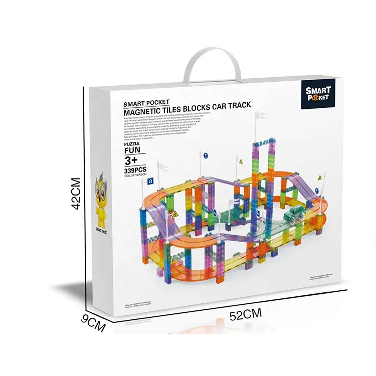 Vente en gros 339 pièces de carreaux de construction magnétiques multicolores qualité prix raisonnable bloc magnétique en ferrite pour enfants