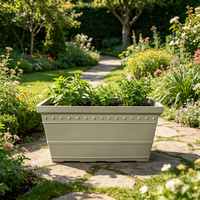 Pot en plastique rectangulaire long empilable pour balcon, fenêtre, herbes et légumes