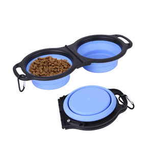 ชามอาหารและน้ำพับได้ 2 in 1 สำหรับสัตว์เลี้ยง ทำจากซิลิโคนแข็งแบบพกพา เป็นมิตรกับสิ่งแวดล้อม เหมาะสำหรับสุนัขและแมว - Product Image 1