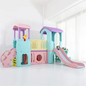 High Quality Children Amusement Park Kindergarten Kids Indoor Playground With Baby Slide Plastic Equipment Playhouse Slide Set