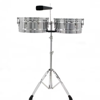Factory Wholesale High Quality Steel Timbals Drum Set 13" 14" Double Braced Stand Percussion Instrument for Music School