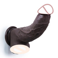 Dildo noir en silicone liquide, réaliste avec veines, grand dildo noir, jouet sexuel, dildos animaux, jouets sexuels anaux