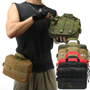 Sac de taille tactique EDC, équipement EMS, fournitures médicales d'urgence, sac rouge Molle pour le camping, la randonnée, la chasse - Product Image 2