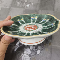 Vintage handgeschilderde Bok Choy porseleinen keramische fruitbord dienblad creatieve hoge voet campingkom dessert snoep snack keuken