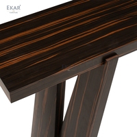Table console en bois massif de luxe moderne PM02XG, table d'entrée minimaliste italienne pour salon, villa, couloir