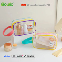 Bolsa de Cosméticos Transparente de PVC de Gran Capacidad con Logotipo Personalizado para Chicas, Bolsa de Aseo Impermeable para Viaje, Bolsa de Lavado Transparente