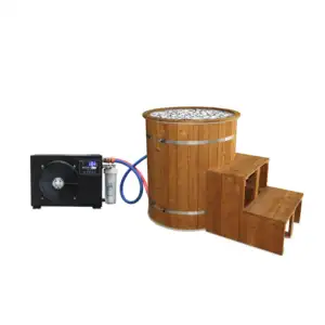 Bom Vendedor Preço Baixo Thermo Wood Cold Plunge Kit Ice Plunge Tub Banheira De Banho Fria Com Refrigerador De Água Para Recuperação Supercharged