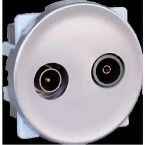 Prise de TV-FM argentée COMETE pour fiches et prises - Product Image 1