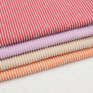 Chất Lượng Cao 100% Polyester Vườn Lưới Màu Tím Sọc Sequin Thêu 220gsm 40S Dệt Kim Dệt Vải 100% Polyester - Product Image 3