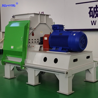 Ensemble complet de broyeur à marteaux de 75 kW certifié CE, robuste, avec moteur et pompe assortis, haute capacité pour le broyage de matières premières biomasse