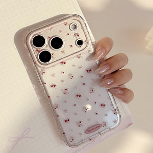 Coque pour iPhone 17 Pro Max, rouge du Nouvel An, avec motif floral, transparente avec trous fins, coque souple intégrale, antichoc - Product Image 6