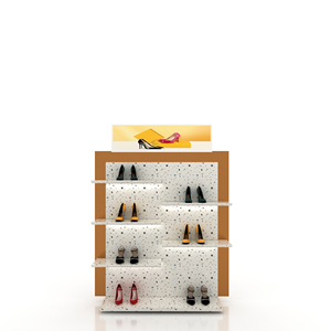 Yiree bajo costo mujeres tacón alto marca logo fácil montaje <span class=keywords><strong>KD</strong></span> panel madera bastidores zapatos estantes para tienda minorista exhibición - Product Image 2