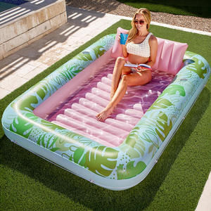 Piscina abbronzante gonfiabile pontone barca per adulti con cuscino, piscina gonfiabile lettino, crema solare vasca da bagno galleggiante lettino abbronzante - Product Image 1