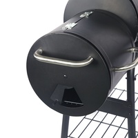 Gril de four à charbon de bois à double baril pour fumoir d'extérieur moderne et luxueux avec roues de chariot Matériau en acier Style premium