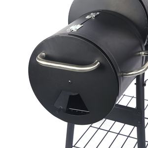 Parrilla <span class=keywords><strong>de</strong></span> horno <span class=keywords><strong>de</strong></span> carbón <span class=keywords><strong>de</strong></span> pellets <span class=keywords><strong>de</strong></span> doble barril ahumador compensado para exteriores <span class=keywords><strong>de</strong></span> lujo moderno con ruedas <span class=keywords><strong>de</strong></span> carro Material <span class=keywords><strong>de</strong></span> acero estilo Premium - Product Image 4