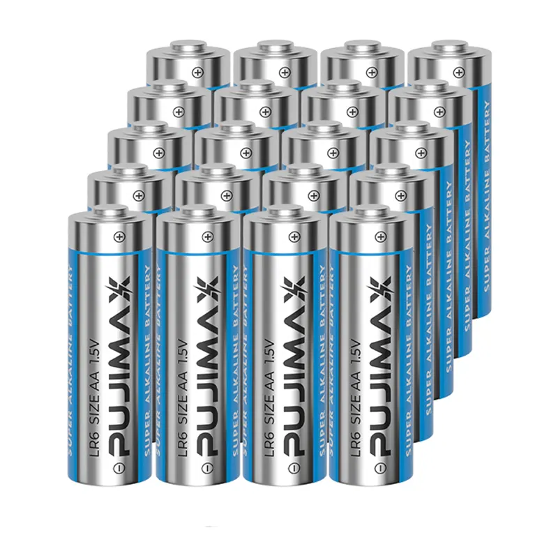 PUJIMAX Custom 20 pz LR6 1.5V batteria usa e getta sicura e durevole AA batterie alcaline per giocattoli spazzolino elettrico Smart Lock