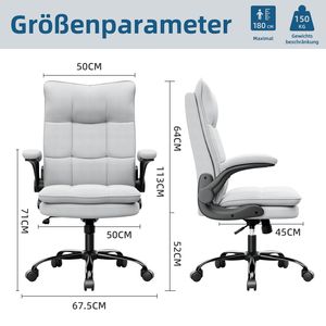 SEDIA DIREZIONALE ERGONOMICA XXL CON COMFORT PREMIUM GRIGIO - Product Image 2