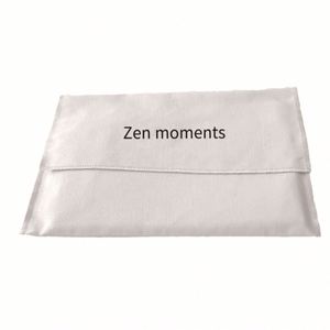 Pochette à bijoux en toile biologique blanche réutilisable de luxe, sac enveloppe en coton personnalisé pour emballage cadeau, logo personnalisable - Product Image 2