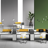Poste de travail modulaire extensible en bois, moderne et simple, avec meuble mobile pour espace de bureau ouvert d'entreprise