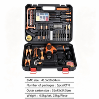 Kit de Herramientas Profesional de 117 Piezas para Taller en Casa, Brocas de Acero, Alicates, Martillo de Uña, Cinta Métrica, Estuche Rígido para Reparaciones de Bricolaje