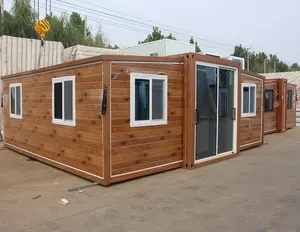 OEM Customized Color Size Double Wing Foldable Expansion Box Prefab Container House And Multifunctional Portable 2 3 Bed Rooms