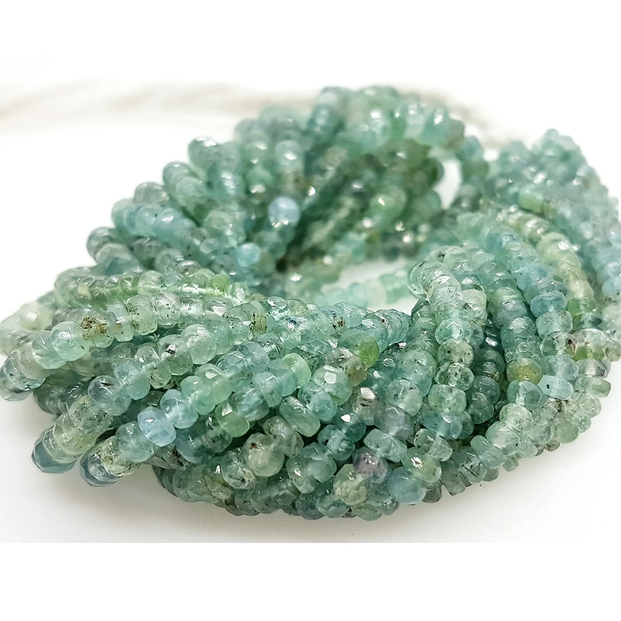 Perle à facettes en Tourmaline bleue naturelle, perles de pierres précieuses perceuse pour la fabrication de bijoux, fil de perle ample pour la décoration de la maison