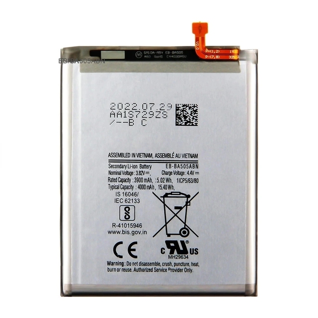 High Quality Battery for Samsung Galaxy A50 A505F SM-A505F A30s A30 A20 Batterie 4000mAh Replacement High Quality EB-BA505ABU