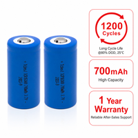 Batterie cylindrique rechargeable Li-ion ICR 16340 3,7 V 700 mAh 2,59 Wh 1200 cycles Grade A pour pointeur laser, approvisionnement en gros