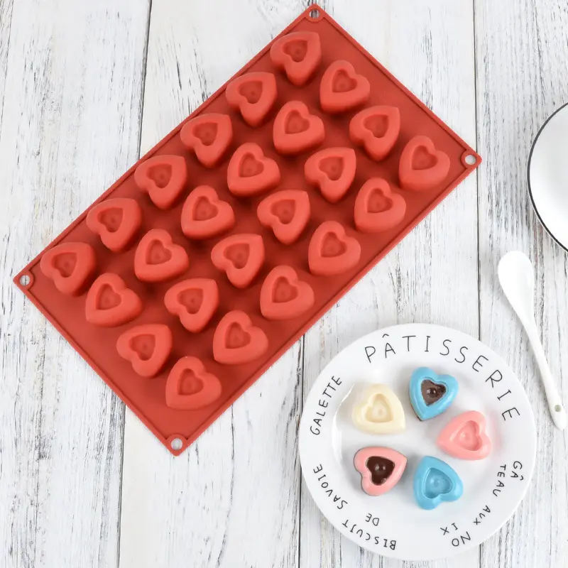 Besafe Mini stampo in gelatina di cioccolato a forma di cuore in Silicone antiaderente per uso alimentare per la cottura e caramelle