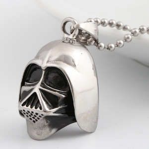 Collar con Colgante de Máscara de Darth Vader de Star Wars, Acero Inoxidable, Cadena de 60 cm, Joyería de Regalo, Colgantes Temáticos de Personajes de Dibujos Animados, Calavera - Product Image 2