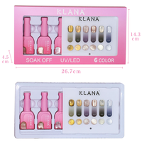 Ensemble de gel pour ongles KLANA 6 couleurs nude effet œil de chat 15 ml, pour salon de manucure, gel photothérapeutique spécial pour ongles