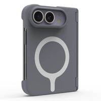 Casing PC Magnetik untuk iPhone Duo Lipat, Warna Polos Anti-Sidik Jari, Tahan Banting, Perlindungan 360 Derajat
