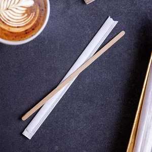 Pengaduk kopi kayu 5.5 "tongkat pengaduk kopi 1000 buah, <span class=keywords><strong>Birch</strong></span> alami ujung bulat tebal kayu <span class=keywords><strong>Birch</strong></span> ramah lingkungan untuk minuman - Product Image 2