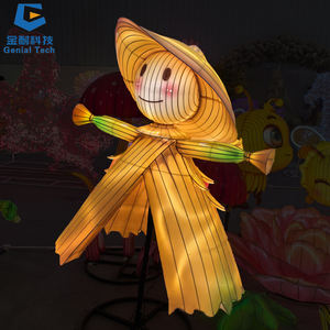 SGFL437 Lanterne chinoise en soie en forme d'insecte pour Thanksgiving, structure en acier, étanche, ensemble pour festival lumineux - Product Image 6