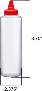 Botellas para apretar jarabe de miel de plástico PET de grado alimenticio Botella de salsa para apretar de plástico con tapa abatible 250ml 450m - Product Image 3