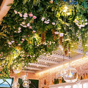 Diseño Personalizado para Cafetería o <span class=keywords><strong>Restaurante</strong></span>, Planta Verde Simulada, Techo Suspendido con Vegetación, Techo con Flores Simuladas - Product Image 1