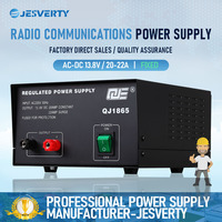 QJE Stable 303W Communication Simple 13.8V 20-22A Alimentation à découpage QJ1865 pour Ham Radio & Telecom Devices 90% Efficacité