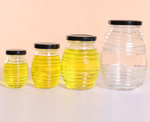 Clear glass honey jar Screw cap <b>oil</b> <b>bottle</b> 300ml cooking <b>oil</b> storage Round glass storage <b>bottle</b> Honey jar with lid - Product Image 5