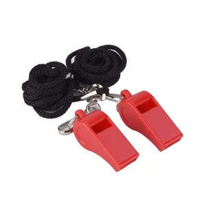 For Soccer Football, Basketball Sports Referee Whistle Cheap Promotional Custom Plastic Whistle With Nylon Lanyard