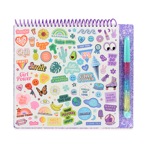 Pop couleur carnet de croquis créatif Double spirale sourire soleil Silicone activité de week-end avec mignon gonflé autocollants préscolaire scolastique - Product Image 2