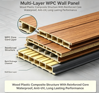 Revêtement mural en WPC imperméable et résistant aux UV, panneau mural en bois-plastique durable pour façade extérieure de bâtiment commercial, complexe hôtelier