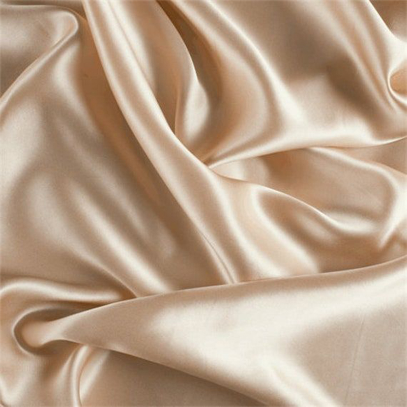 100% Pure Charmeuse Silk Fabric - 19mm 45" Width Champagne Color By The Yard