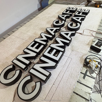Enseigne lumineuse LED personnalisée en acrylique, signalétique illuminée, étanche, pour restaurant, café, boutique, devanture de magasin, enseigne murale extérieure