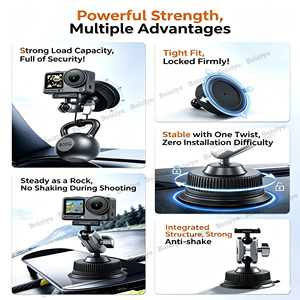360 °   Supporto a ventosa rotante per auto per GoPro 13 12 con filettatura da 1/4 di pollice, compatibile con DJI Osmo Pocket 4, Pocket 4 <span class=keywords><strong>Pro</strong></span>, Pocket 3 - Product Image 2